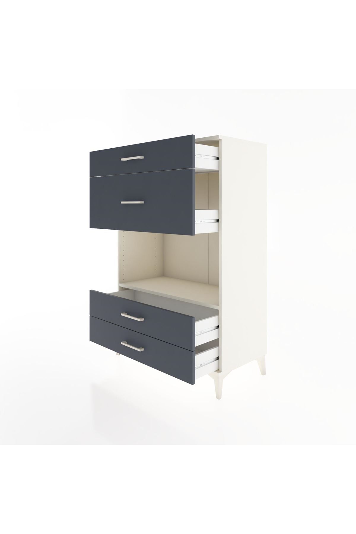 Hyperion Dolap Tek Raflı 4 Çekmeceli 88x44x134 - S51M043V2B