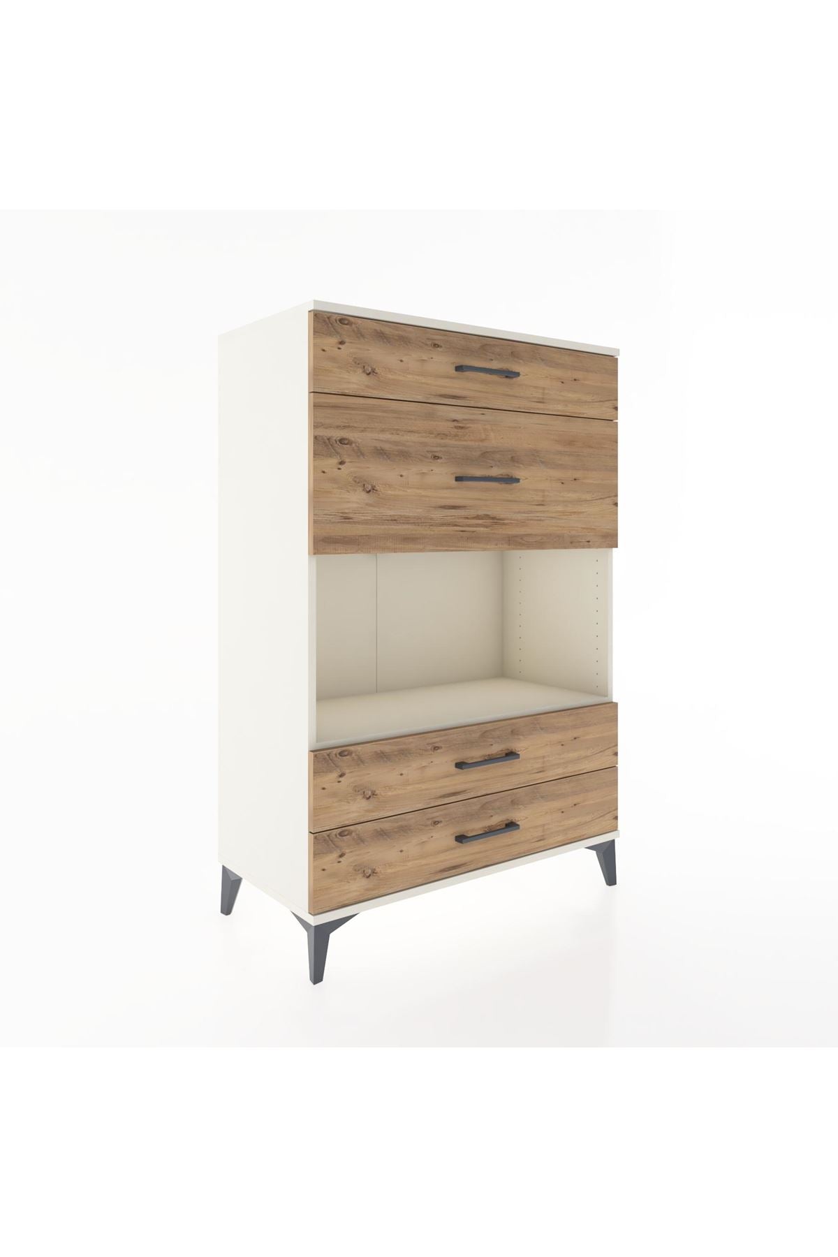 Hyperion Dolap Tek Raflı 4 Çekmeceli 88x44x134 - S51M043V3B