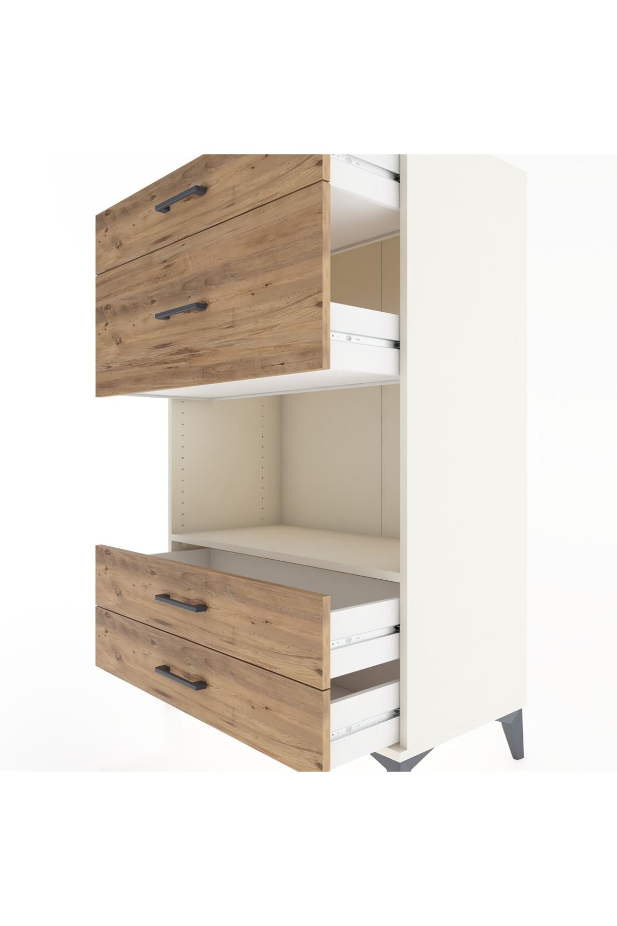 Hyperion Dolap Tek Raflı 4 Çekmeceli 88x44x134 - S51M043V3B