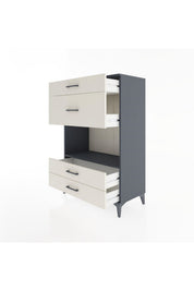 Hyperion Dolap Tek Raflı 4 Çekmeceli 88x44x134 - S51M043V4B