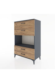 Hyperion Dolap Tek Raflı 4 Çekmeceli 88x44x134 - S51M043V6B