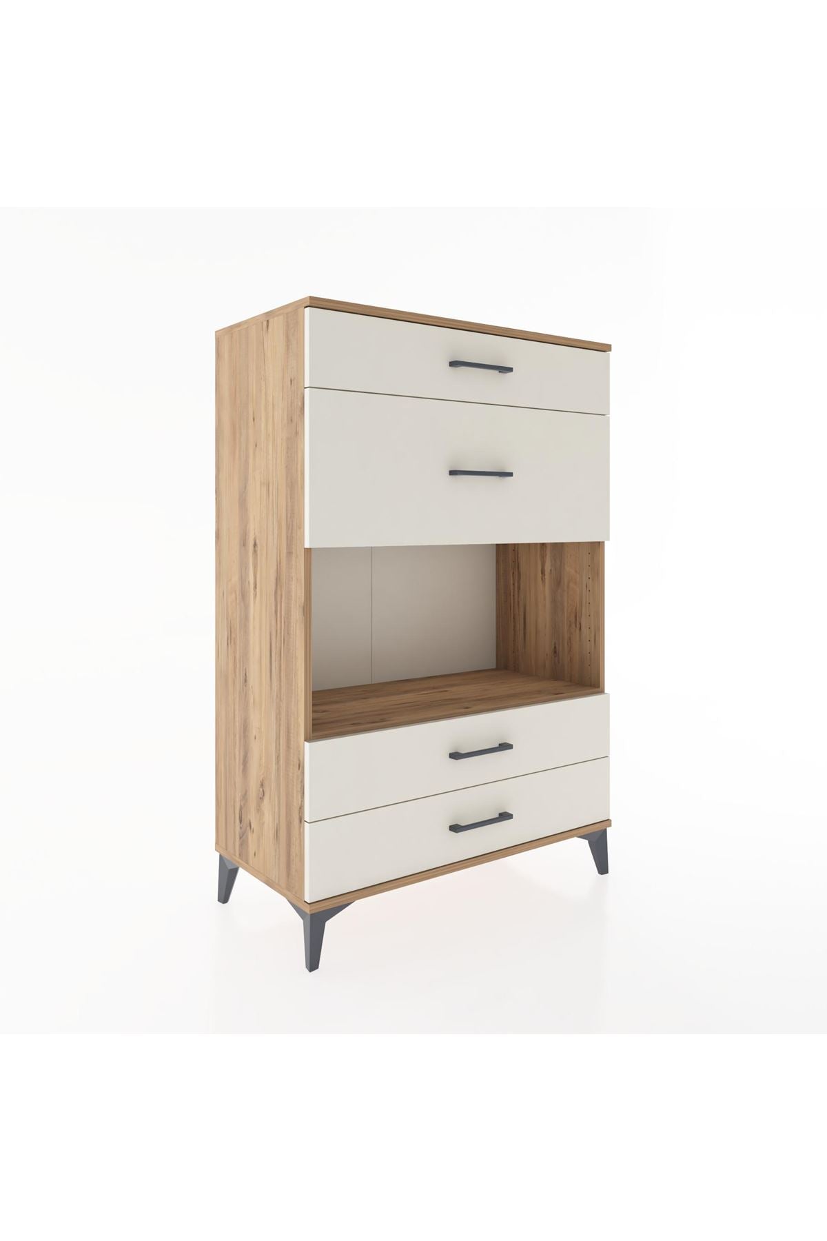 Hyperion Dolap Tek Raflı 4 Çekmeceli 88x44x134 - S51M043V7B
