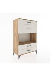 Hyperion Dolap Tek Raflı 4 Çekmeceli 88x44x134 - S51M043V7B
