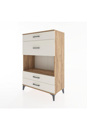 Hyperion Dolap Tek Raflı 4 Çekmeceli 88x44x134 - S51M043V7B