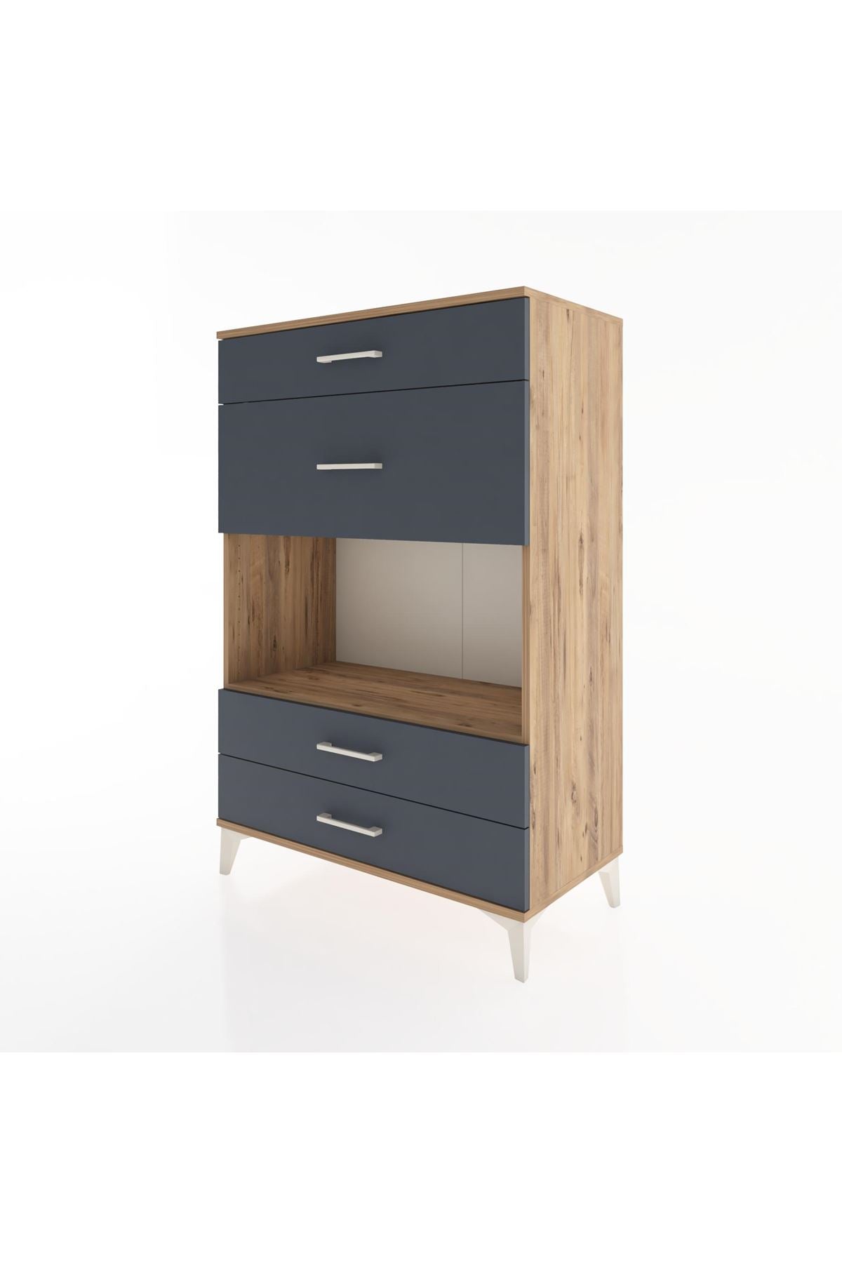 Hyperion Dolap Tek Raflı 4 Çekmeceli 88x44x134 - S51M043V8B