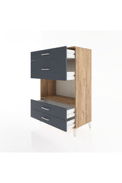 Hyperion Dolap Tek Raflı 4 Çekmeceli 88x44x134 - S51M043V8B
