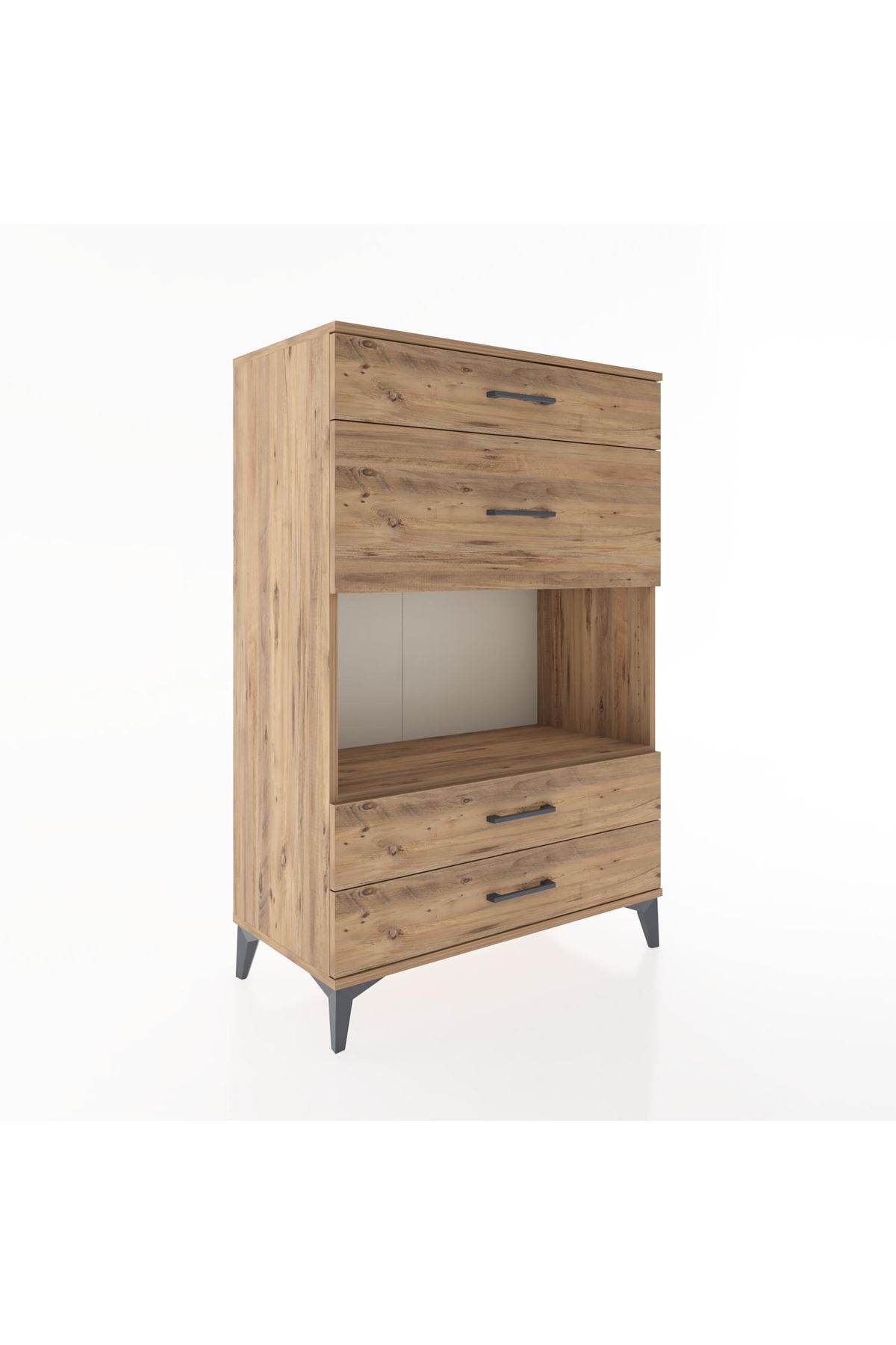Hyperion Dolap Tek Raflı 4 Çekmeceli 88x44x134 - S51M043V9B