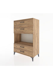 Hyperion Dolap Tek Raflı 4 Çekmeceli 88x44x134 - S51M043V9B