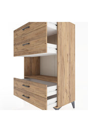 Hyperion Dolap Tek Raflı 4 Çekmeceli 88x44x134 - S51M043V9B