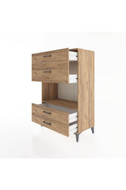 Hyperion Dolap Tek Raflı 4 Çekmeceli 88x44x134 - S51M043V9B