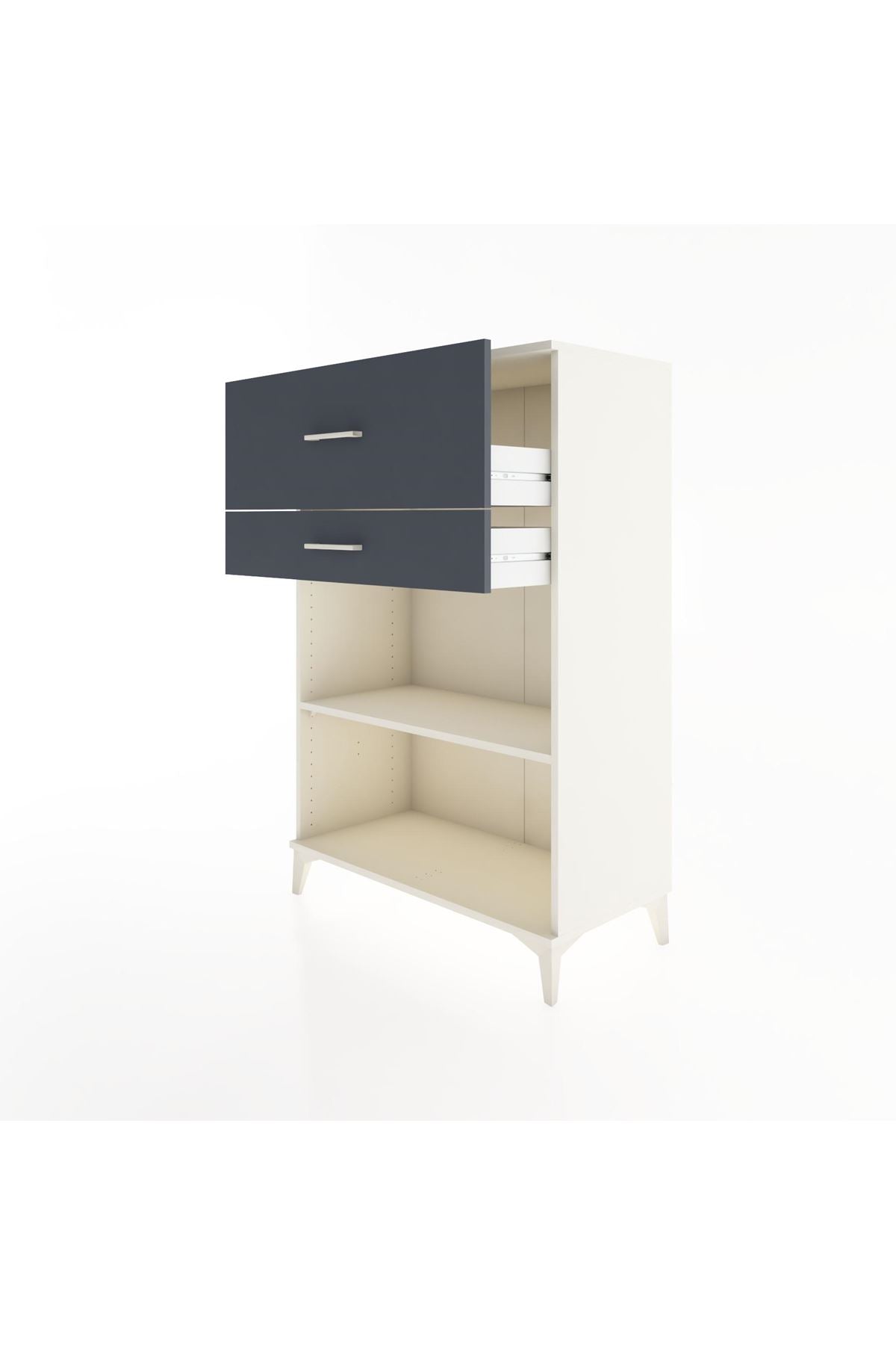 Hyperion Dolap Tek Raflı 2 Çekmeceli 88x44x134 - S51M045V2B
