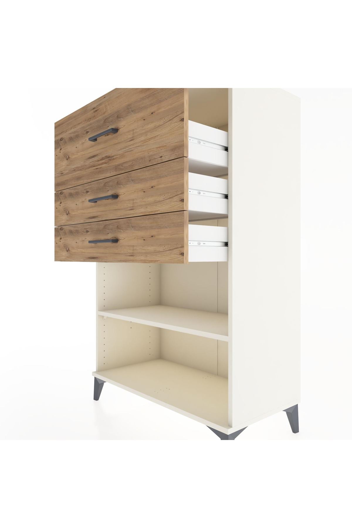 Hyperion Dolap Tek Raflı 3 Çekmeceli 88x44x134 - S51M046V3B
