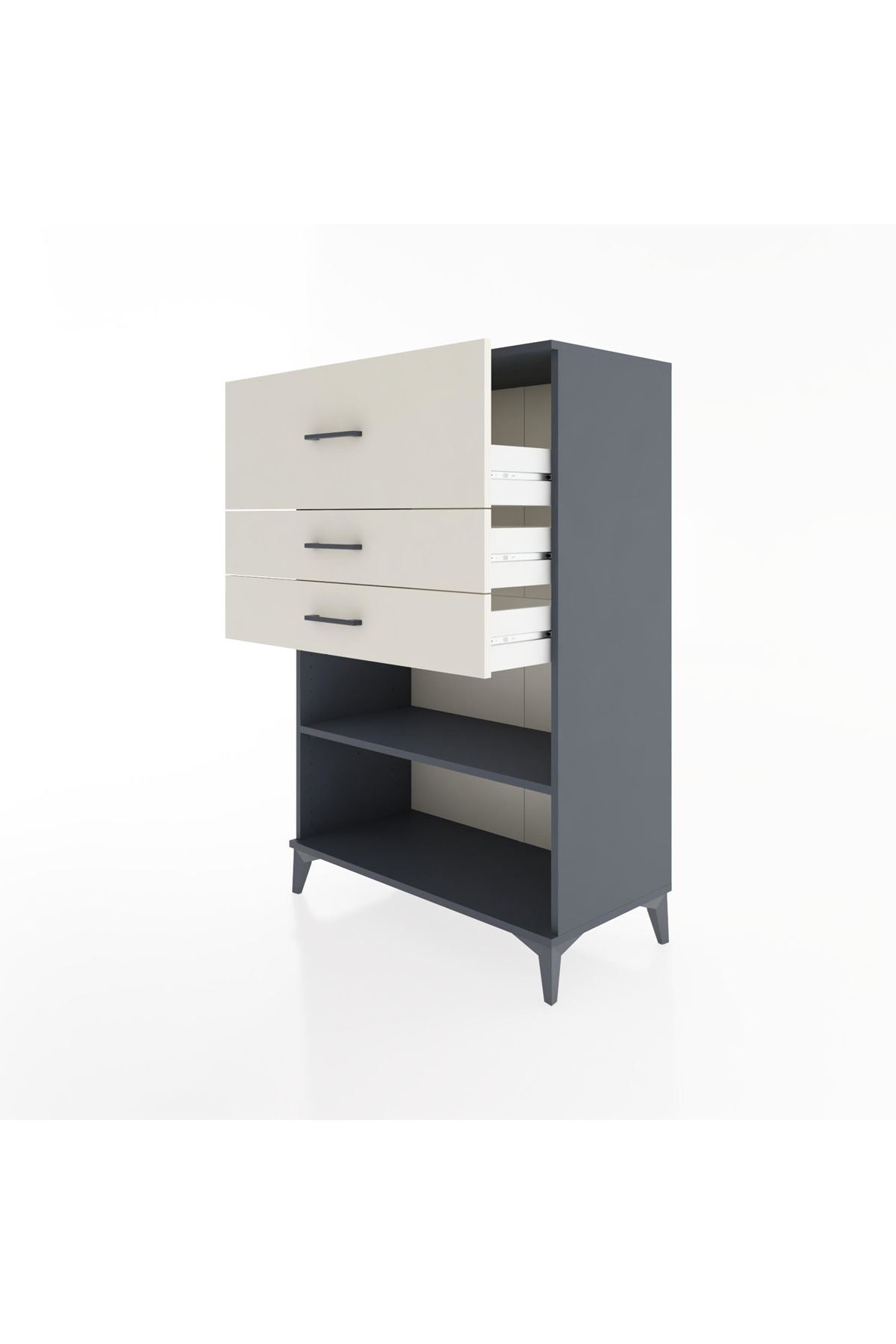 Hyperion Dolap Tek Raflı 3 Çekmeceli 88x44x134 - S51M046V4B