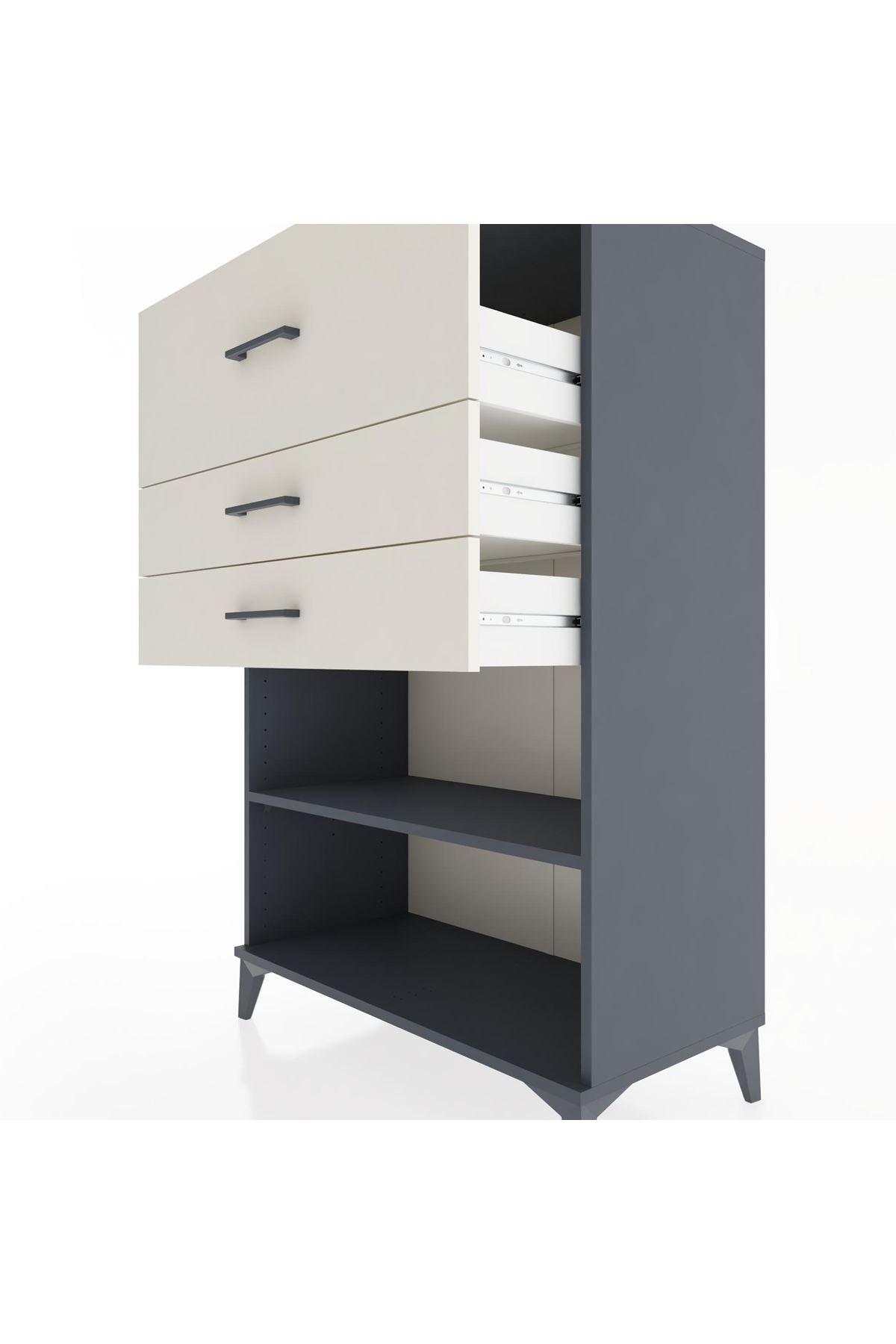 Hyperion Dolap Tek Raflı 3 Çekmeceli 88x44x134 - S51M046V4B