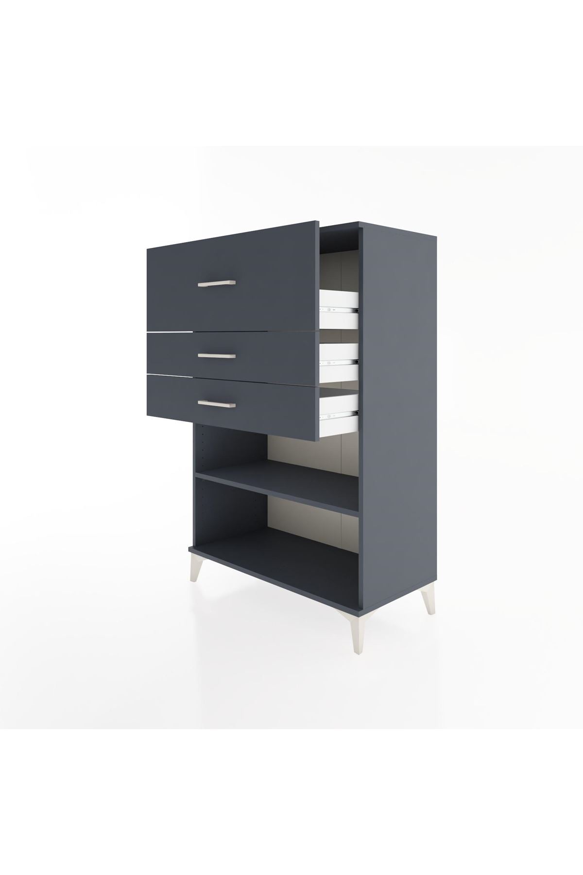 Hyperion Dolap Tek Raflı 3 Çekmeceli 88x44x134 - S51M046V5B