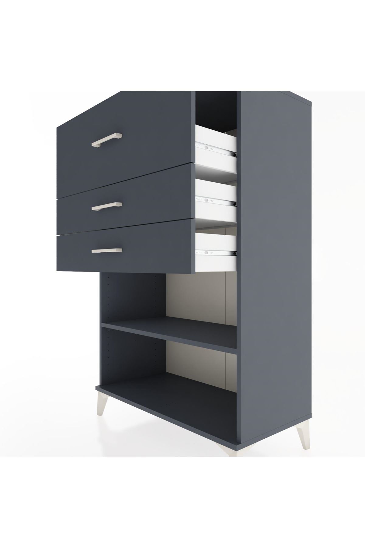 Hyperion Dolap Tek Raflı 3 Çekmeceli 88x44x134 - S51M046V5B