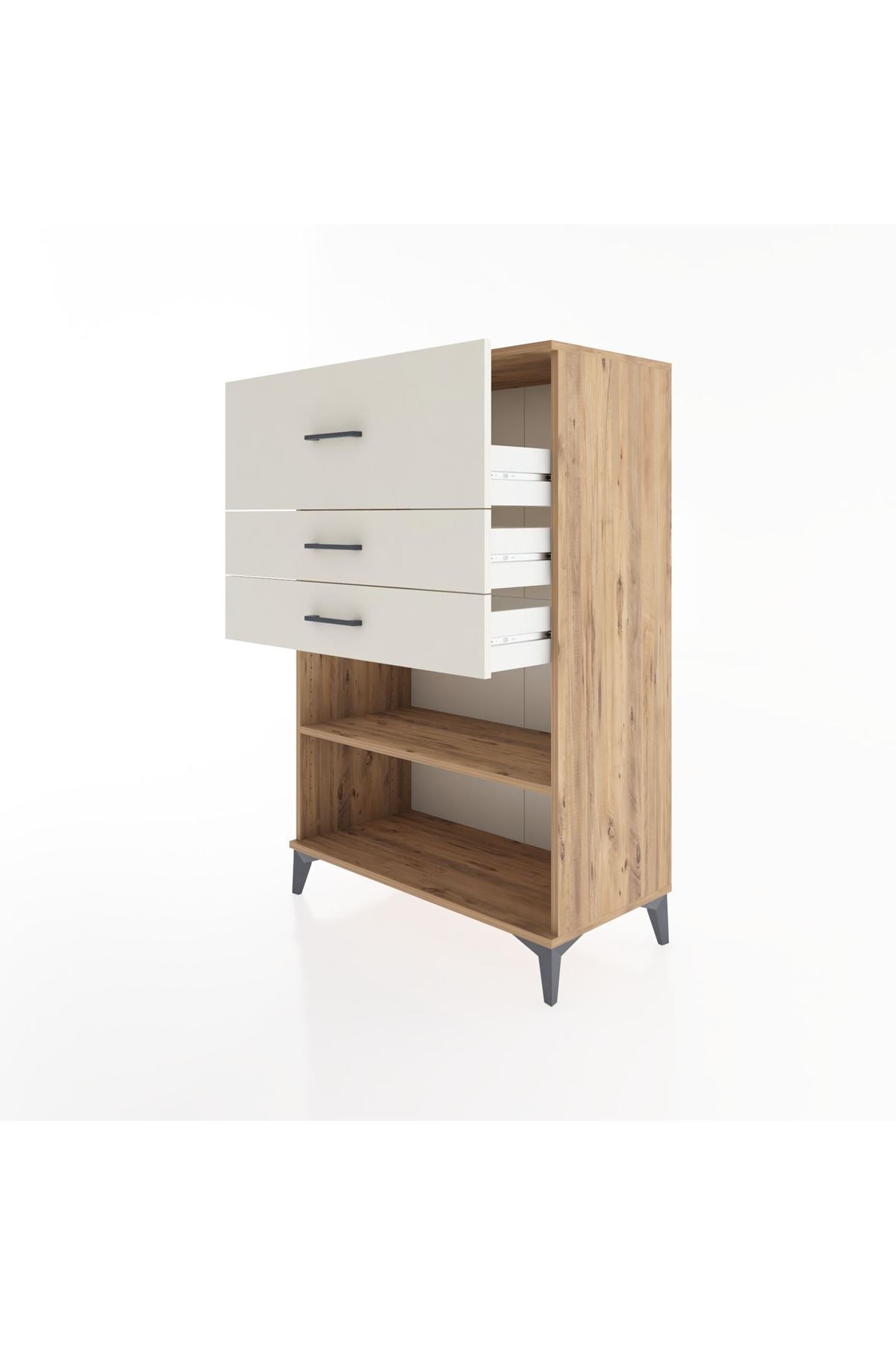 Hyperion Dolap Tek Raflı 3 Çekmeceli 88x44x134 - S51M046V7B