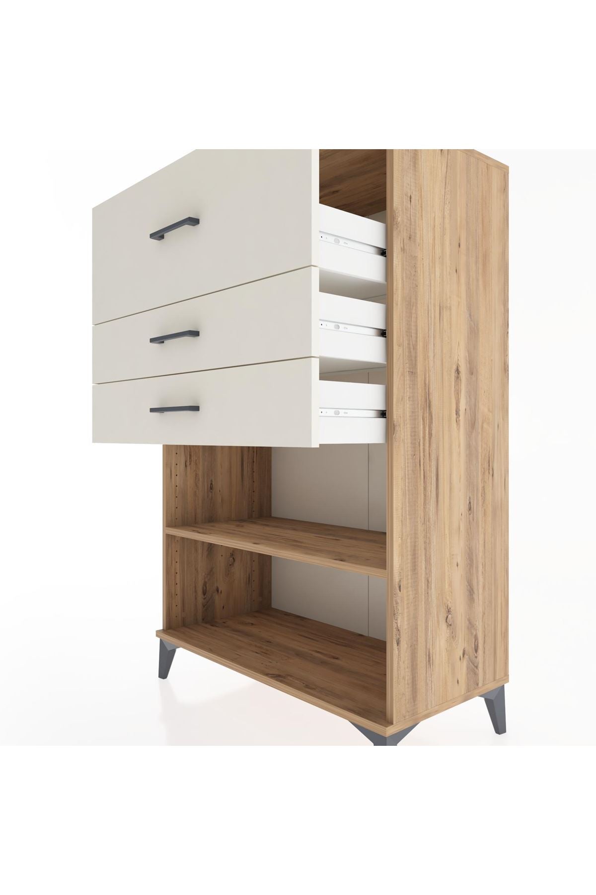 Hyperion Dolap Tek Raflı 3 Çekmeceli 88x44x134 - S51M046V7B