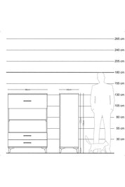 Hyperion Dolap 2 Raflı 3 Çekmeceli 88x44x134 - S51M049V6B
