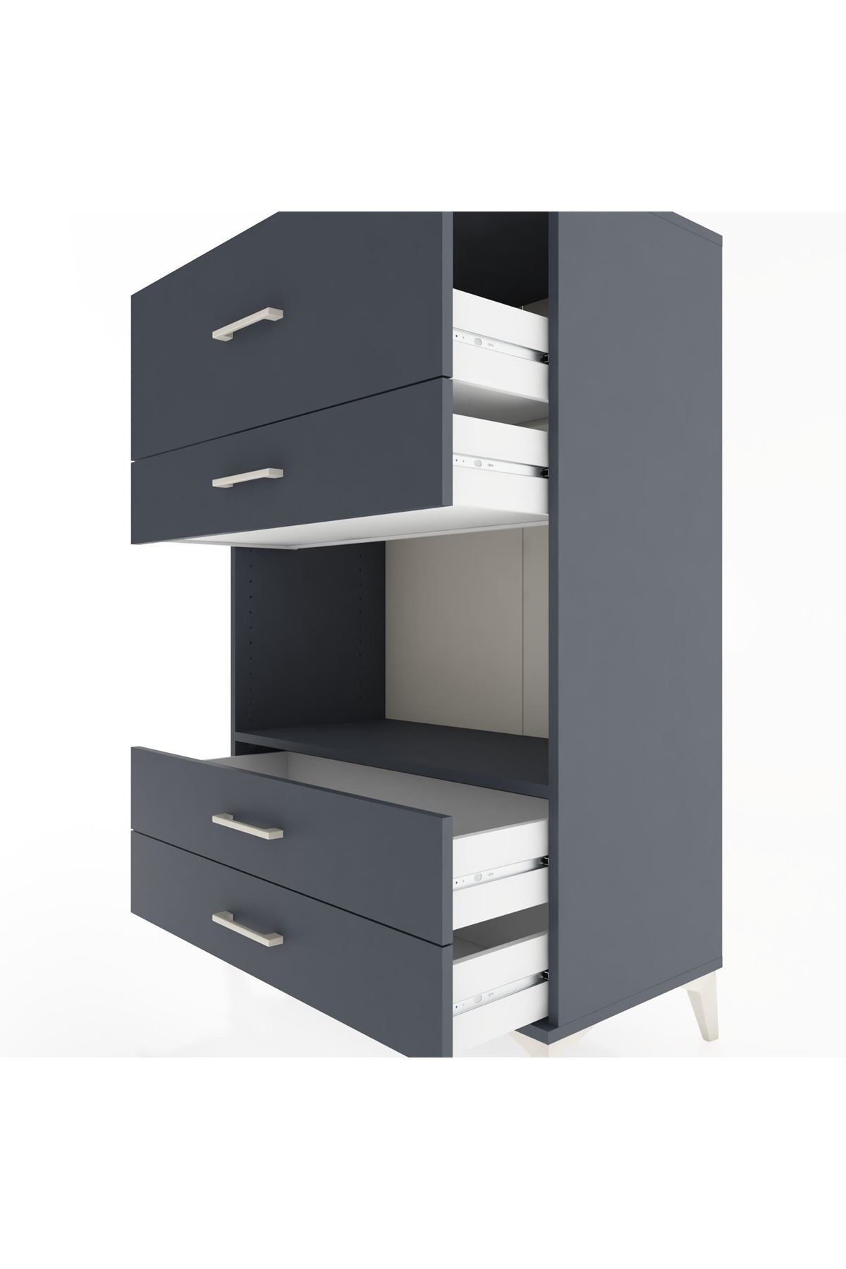 Hyperion Dolap Tek Raflı 4 Çekmeceli 88x44x134 - S51M050V5B