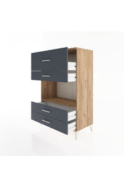 Hyperion Dolap Tek Raflı 4 Çekmeceli 88x44x134 - S51M050V8B