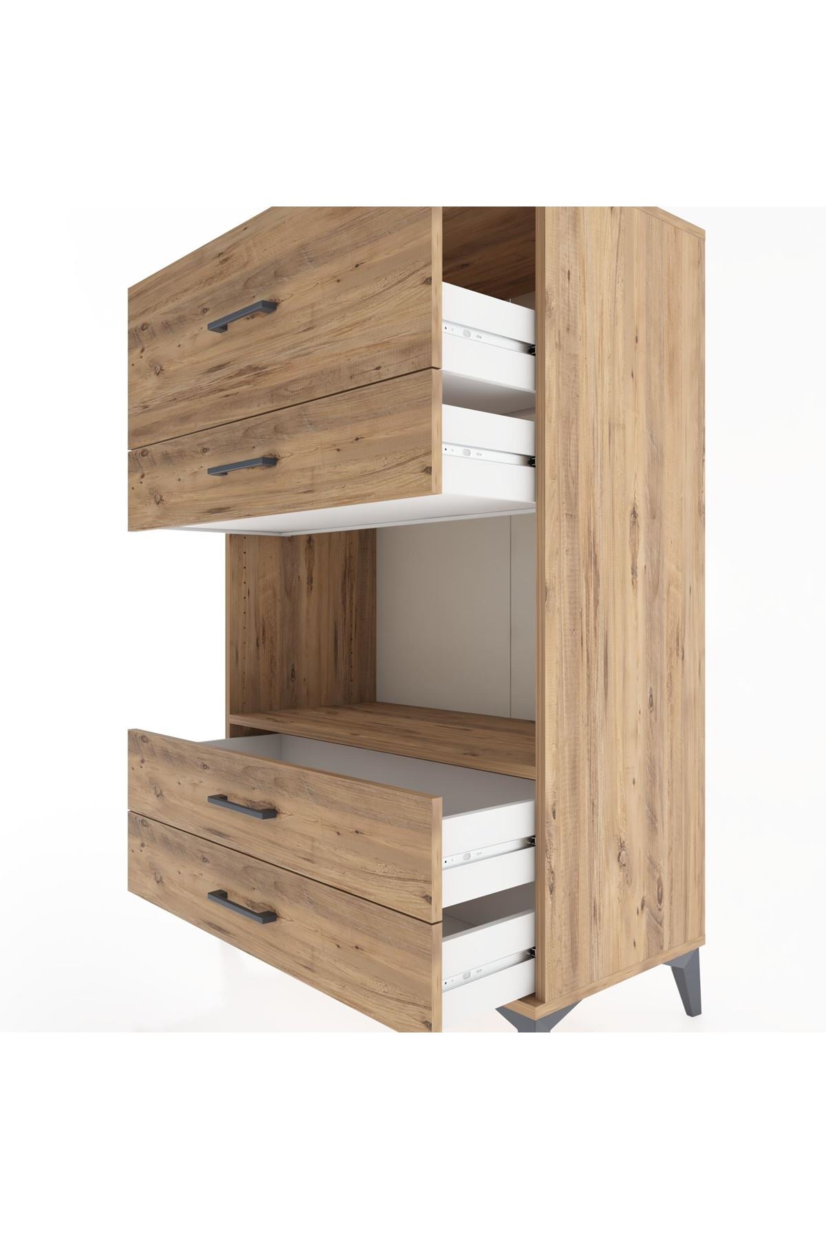 Hyperion Dolap Tek Raflı 4 Çekmeceli 88x44x134 - S51M050V9B