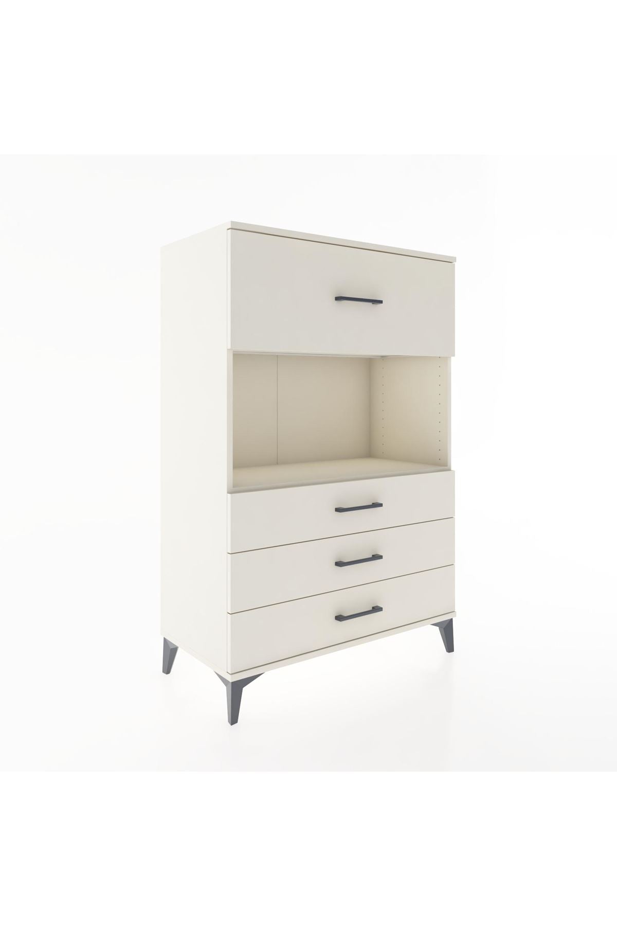 Hyperion Dolap Tek Raflı 4 Çekmeceli 88x44x134 - S51M051V1B
