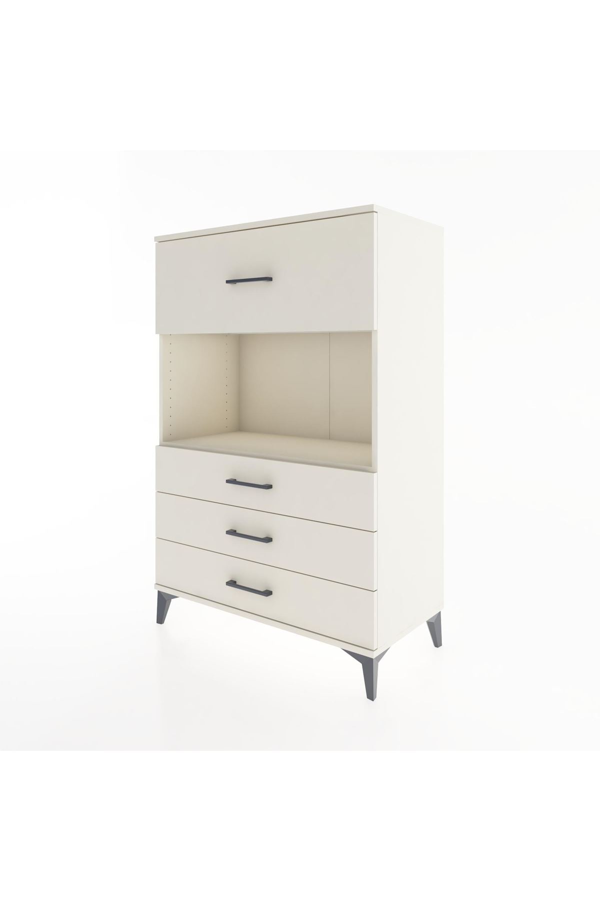 Hyperion Dolap Tek Raflı 4 Çekmeceli 88x44x134 - S51M051V1B