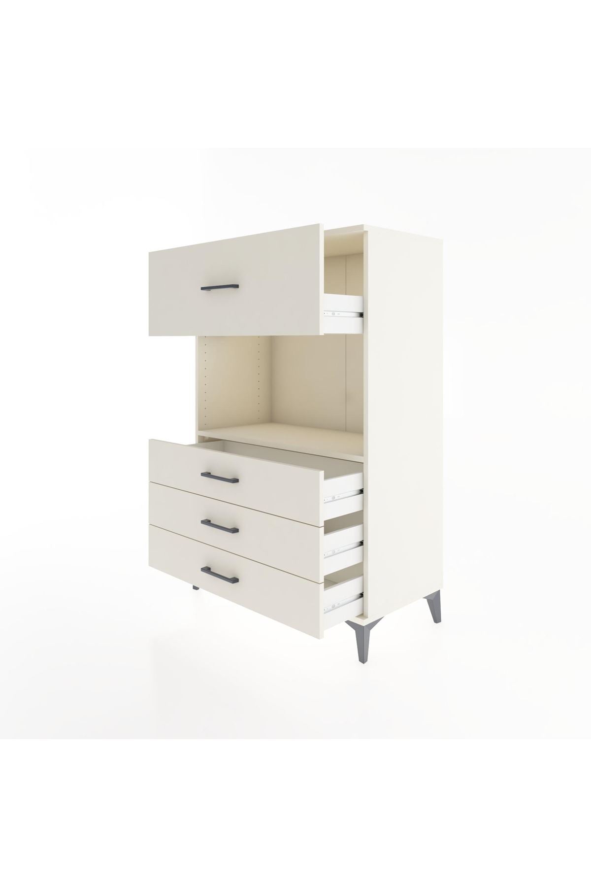 Hyperion Dolap Tek Raflı 4 Çekmeceli 88x44x134 - S51M051V1B