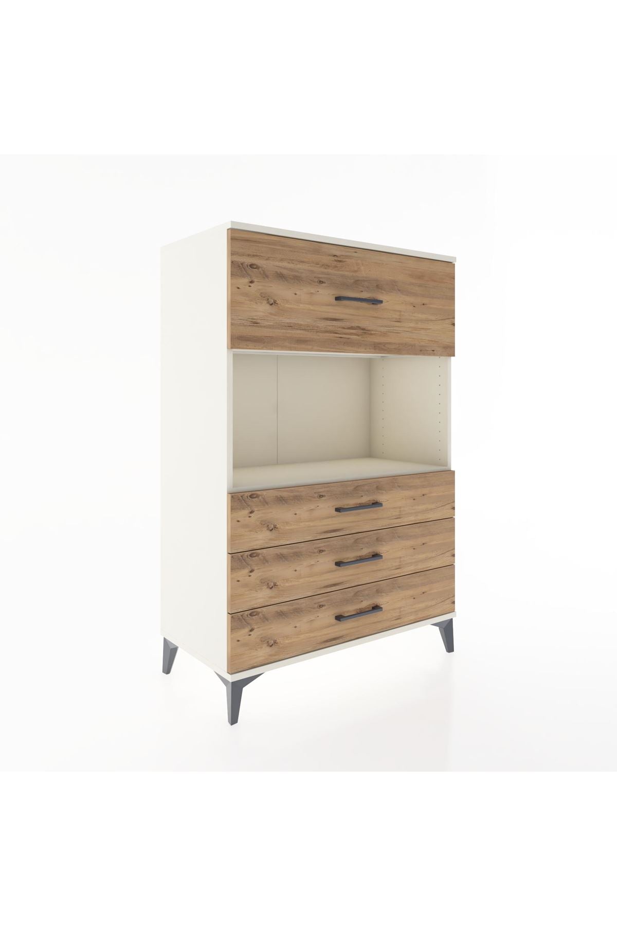 Hyperion Dolap Tek Raflı 4 Çekmeceli 88x44x134 - S51M051V3B