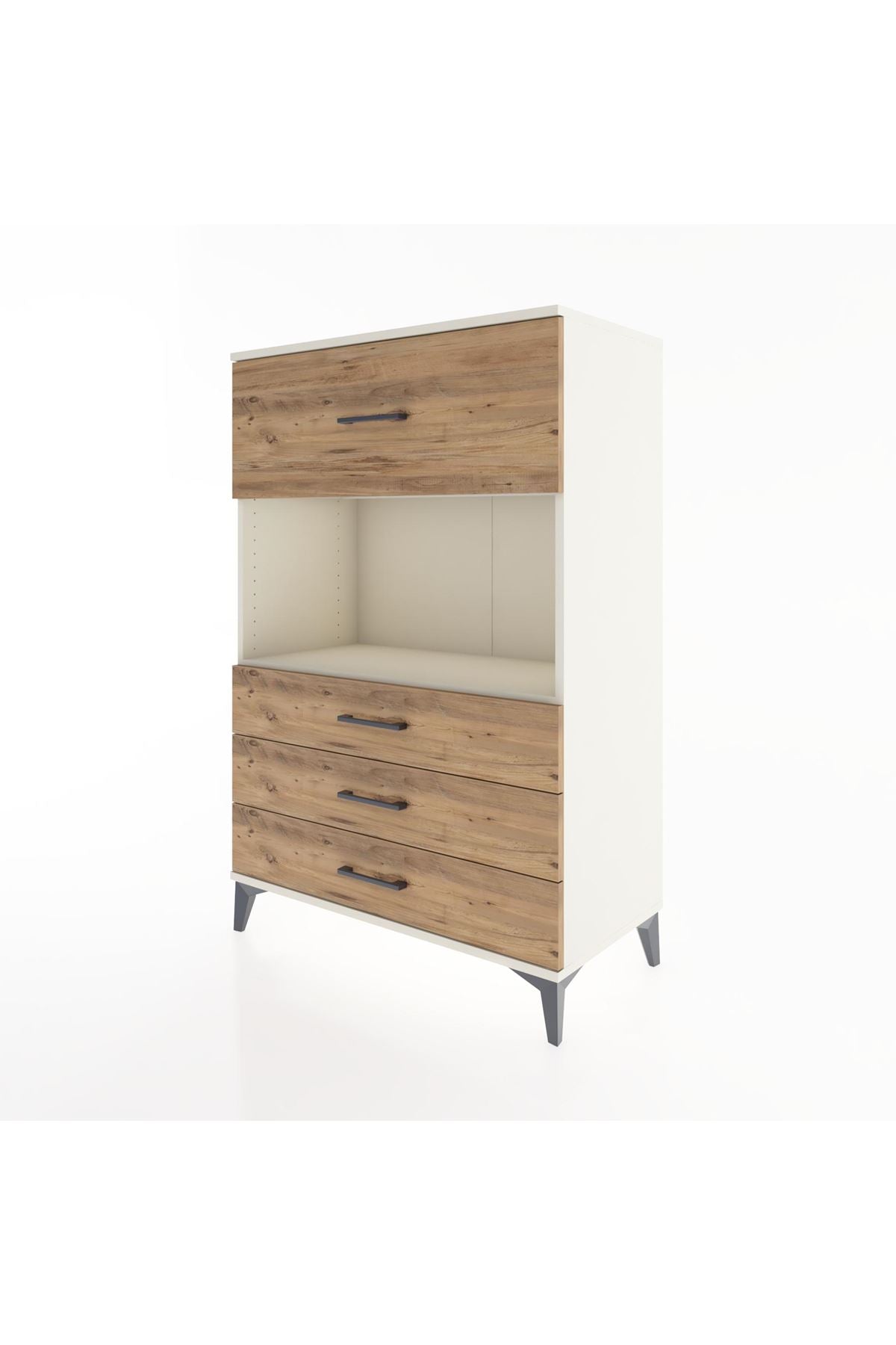 Hyperion Dolap Tek Raflı 4 Çekmeceli 88x44x134 - S51M051V3B