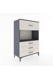 Hyperion Dolap Tek Raflı 4 Çekmeceli 88x44x134 - S51M051V4B