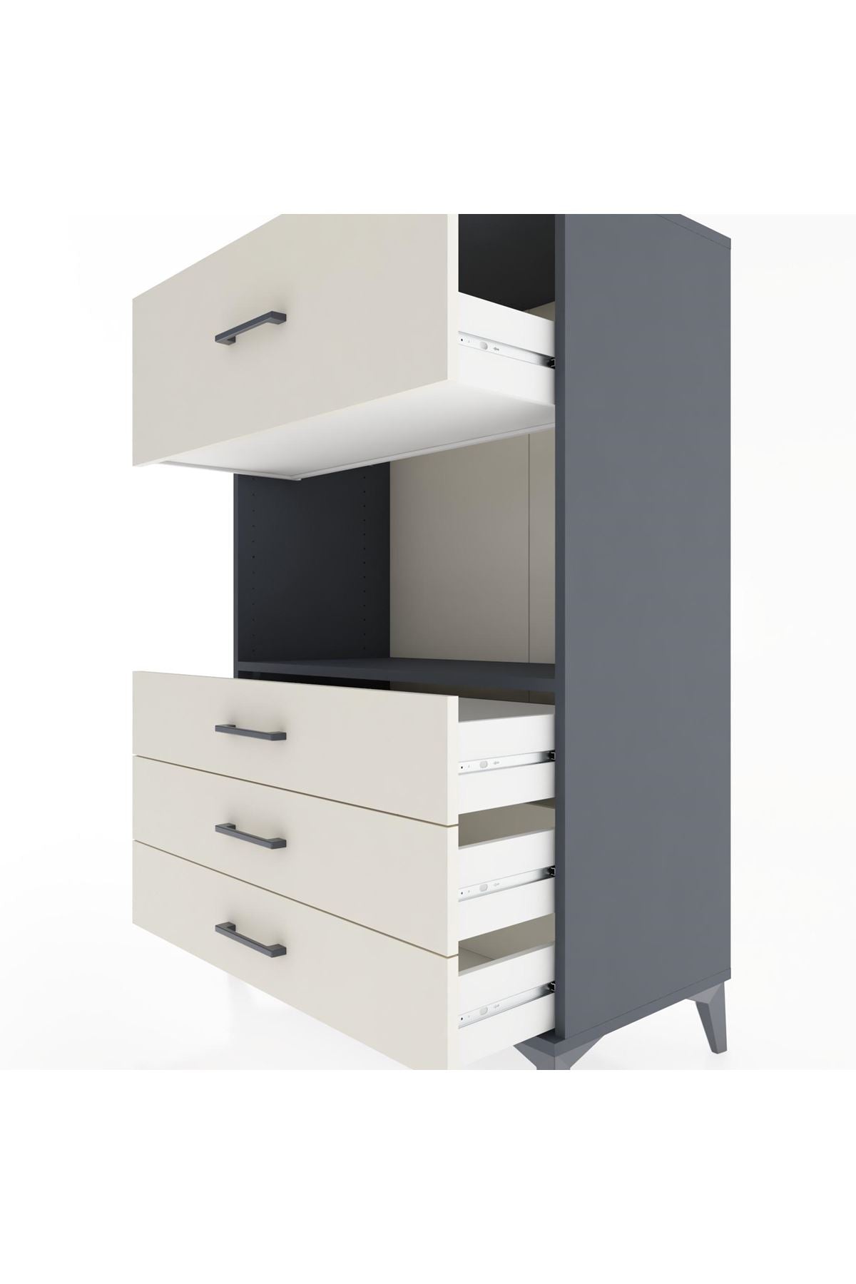 Hyperion Dolap Tek Raflı 4 Çekmeceli 88x44x134 - S51M051V4B