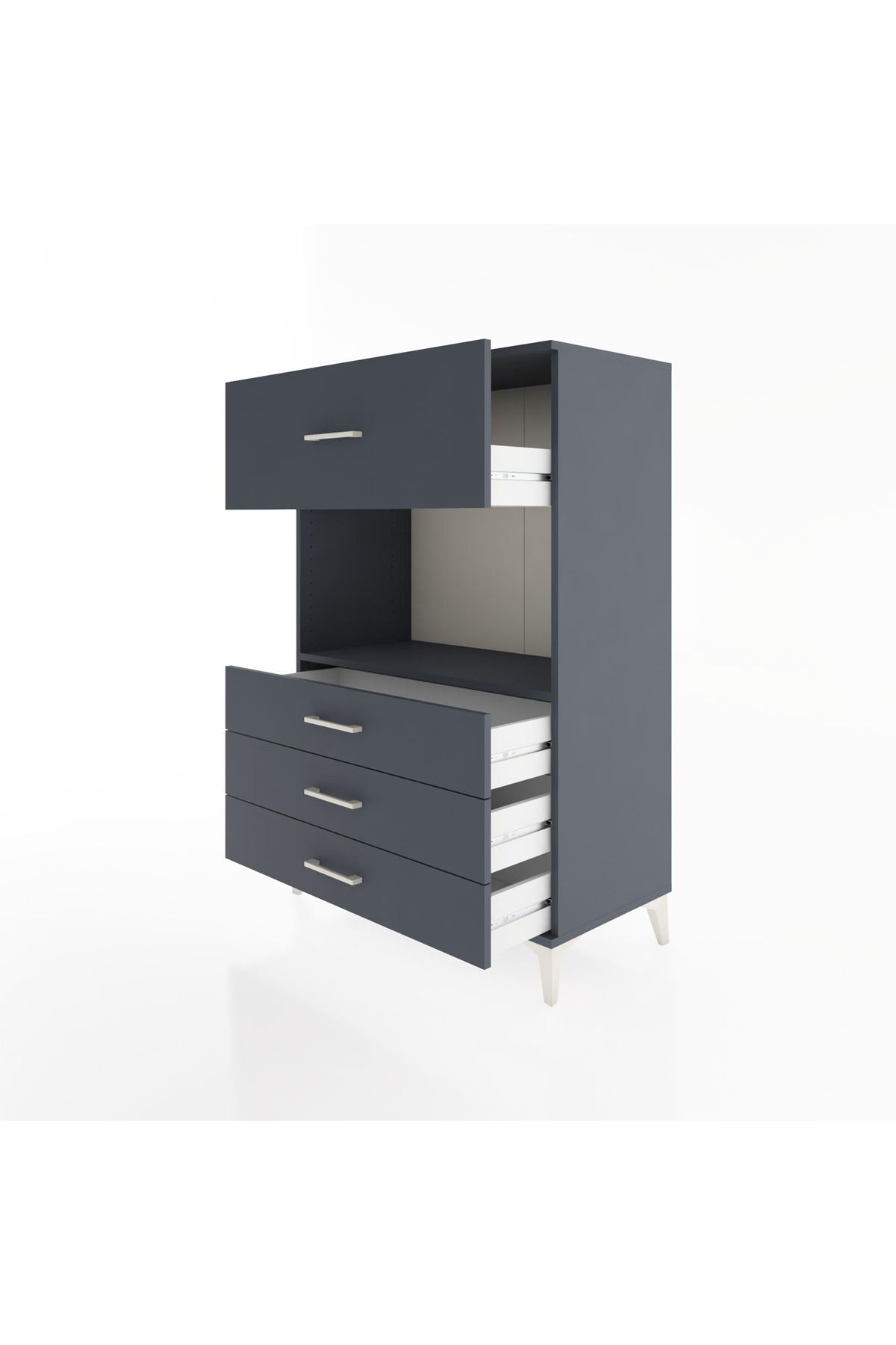 Hyperion Dolap Tek Raflı 4 Çekmeceli 88x44x134 - S51M051V5B