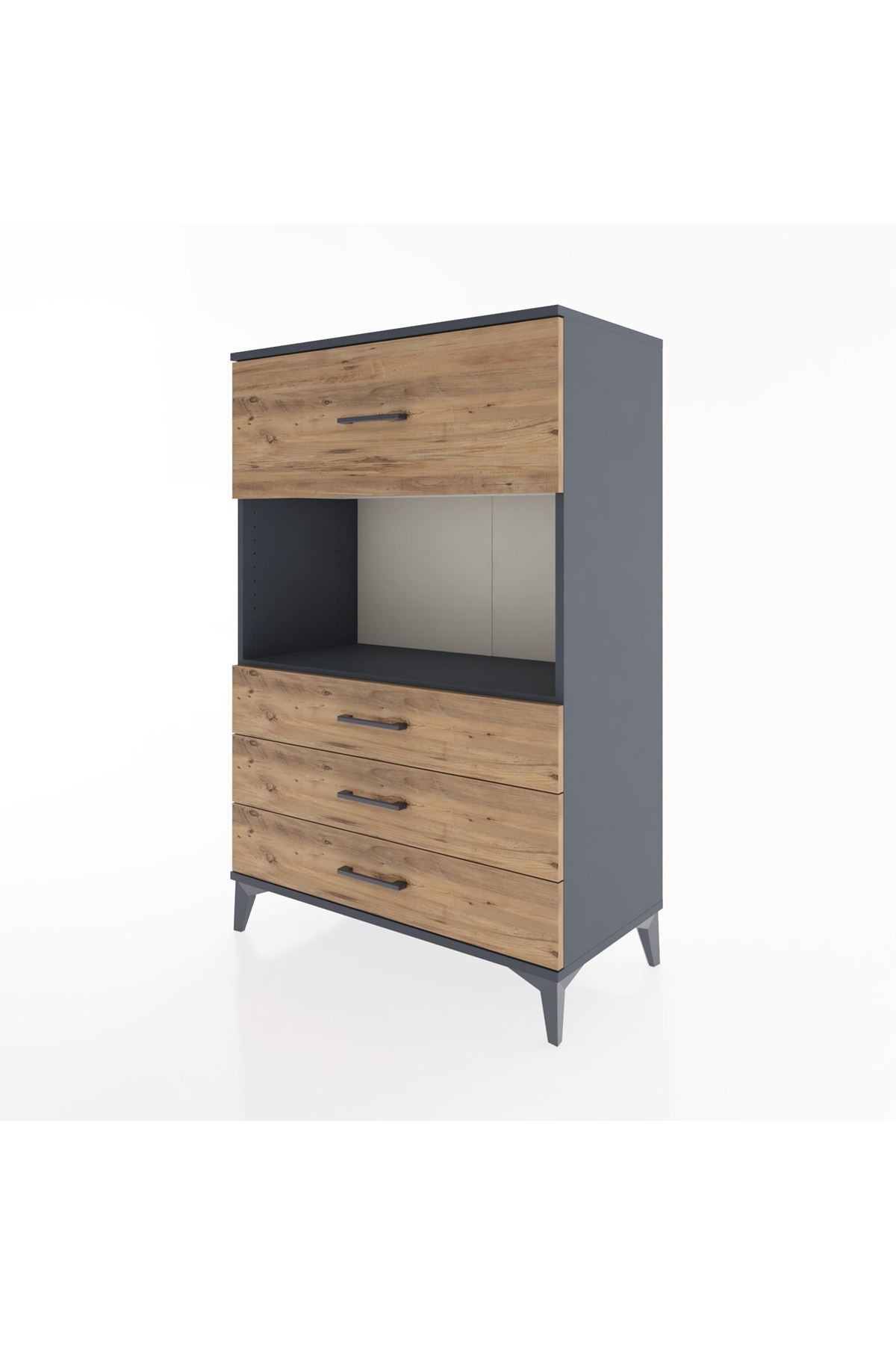 Hyperion Dolap Tek Raflı 4 Çekmeceli 88x44x134 - S51M051V6B