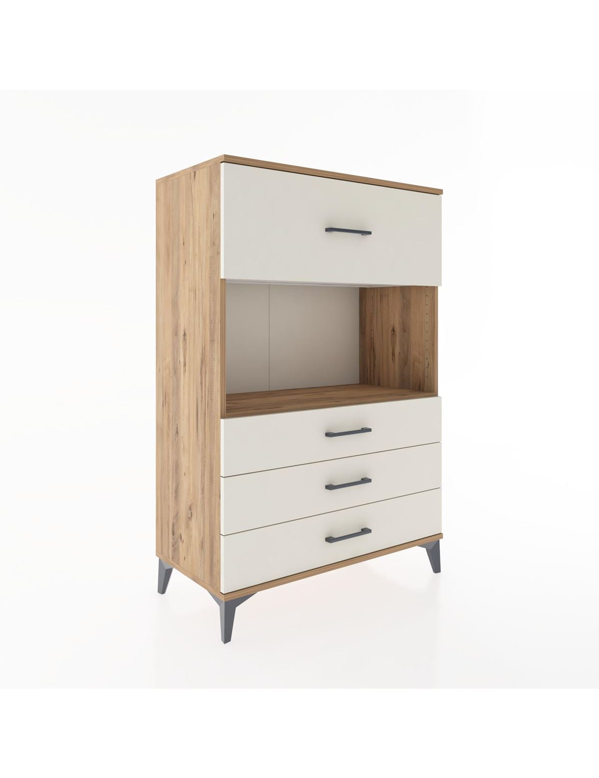 Hyperion Dolap Tek Raflı 4 Çekmeceli 88x44x134 - S51M051V7B