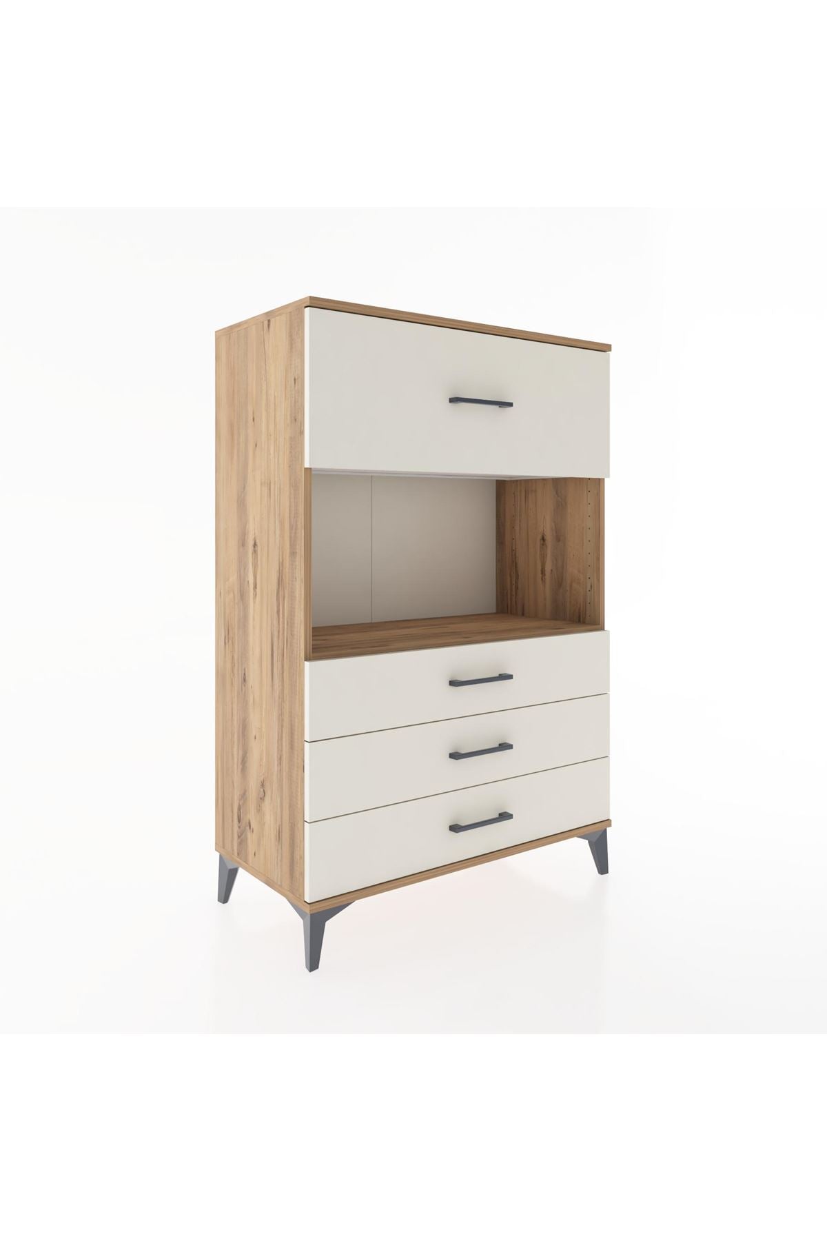 Hyperion Dolap Tek Raflı 4 Çekmeceli 88x44x134 - S51M051V7B