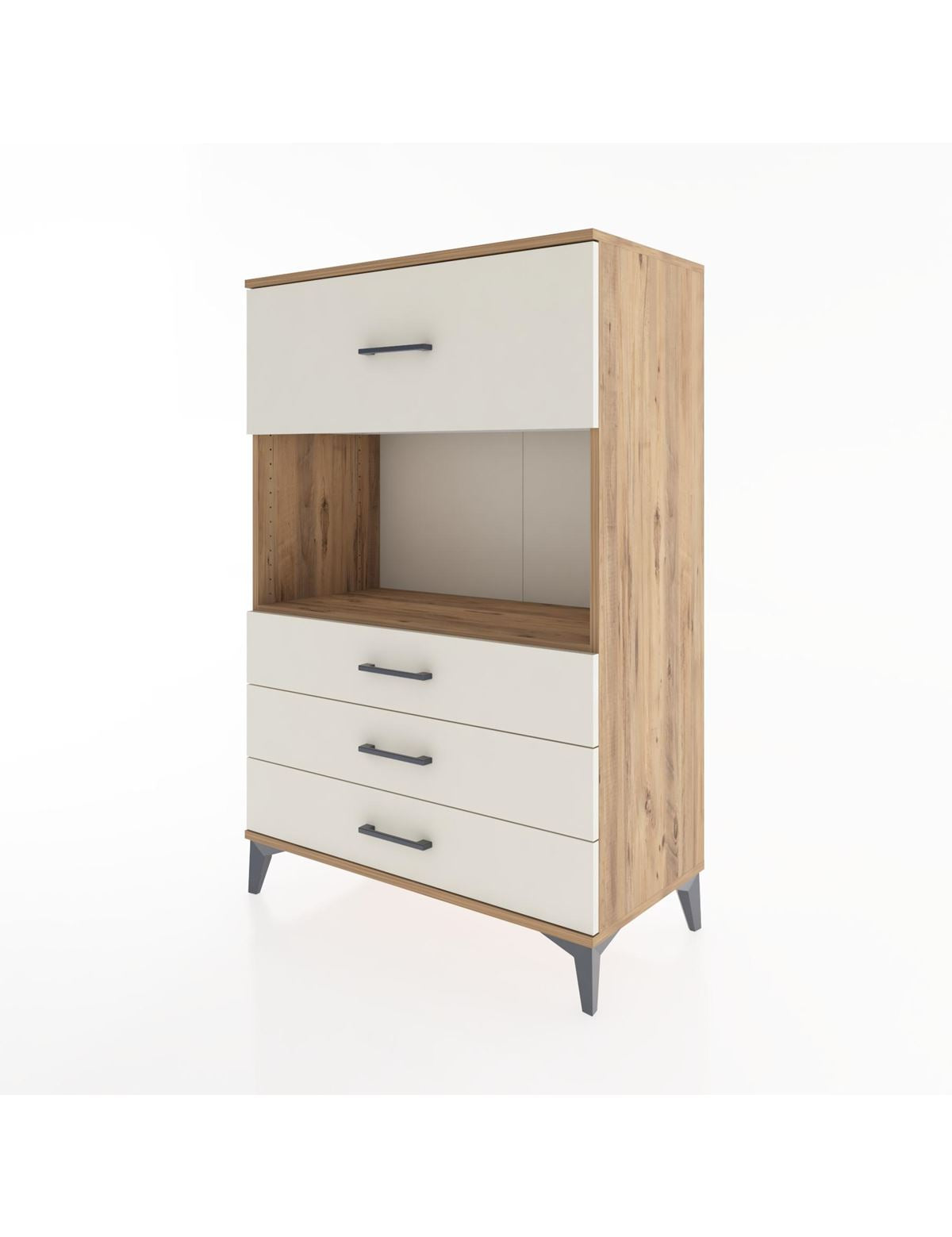 Hyperion Dolap Tek Raflı 4 Çekmeceli 88x44x134 - S51M051V7B