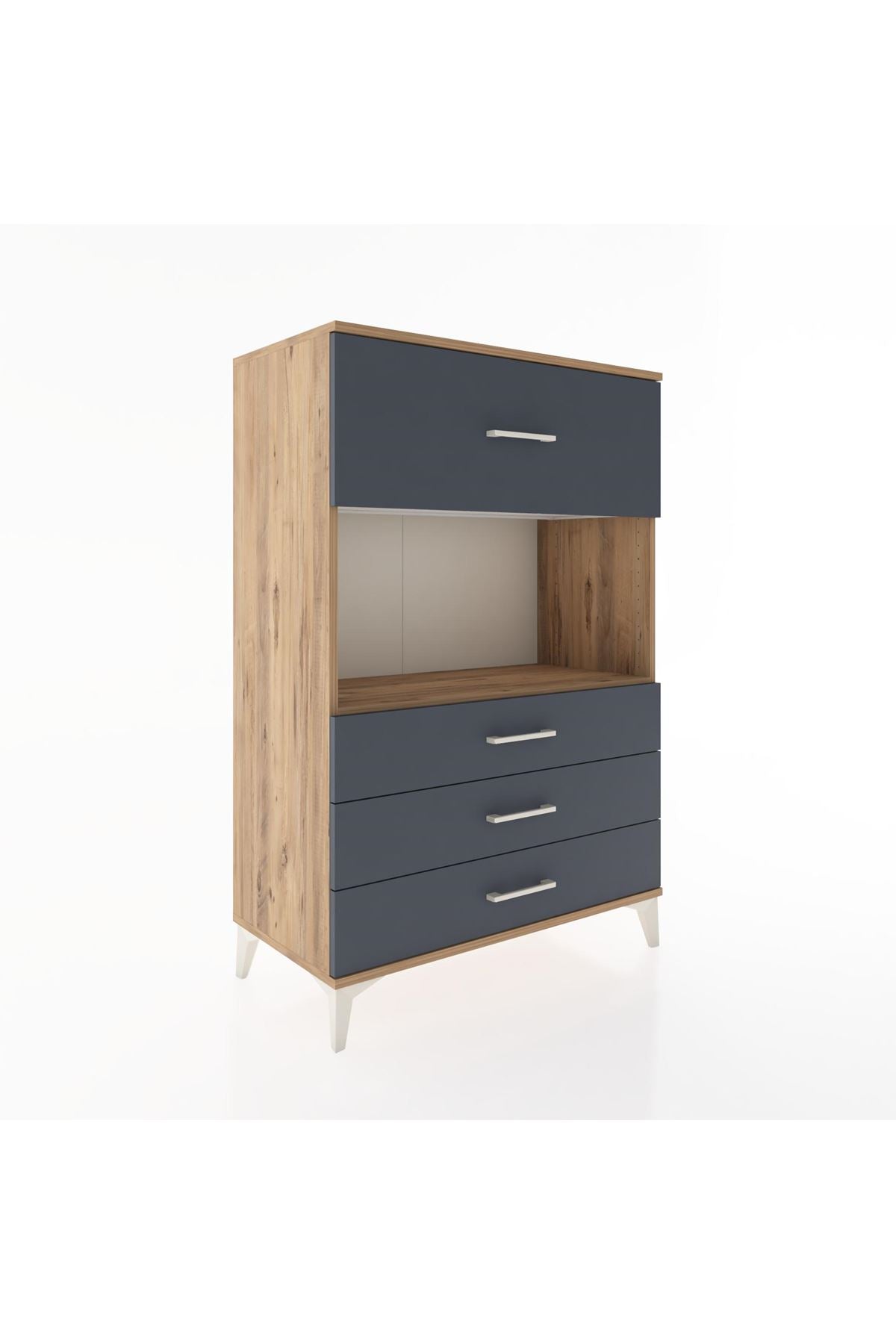 Hyperion Dolap Tek Raflı 4 Çekmeceli 88x44x134 - S51M051V8B