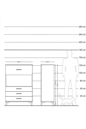 Hyperion Dolap Tek Raflı 4 Çekmeceli 88x44x134 - S51M051V8B