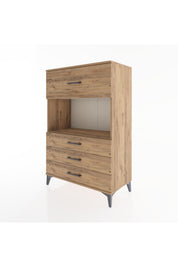 Hyperion Dolap Tek Raflı 4 Çekmeceli 88x44x134 - S51M051V9B