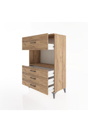 Hyperion Dolap Tek Raflı 4 Çekmeceli 88x44x134 - S51M051V9B