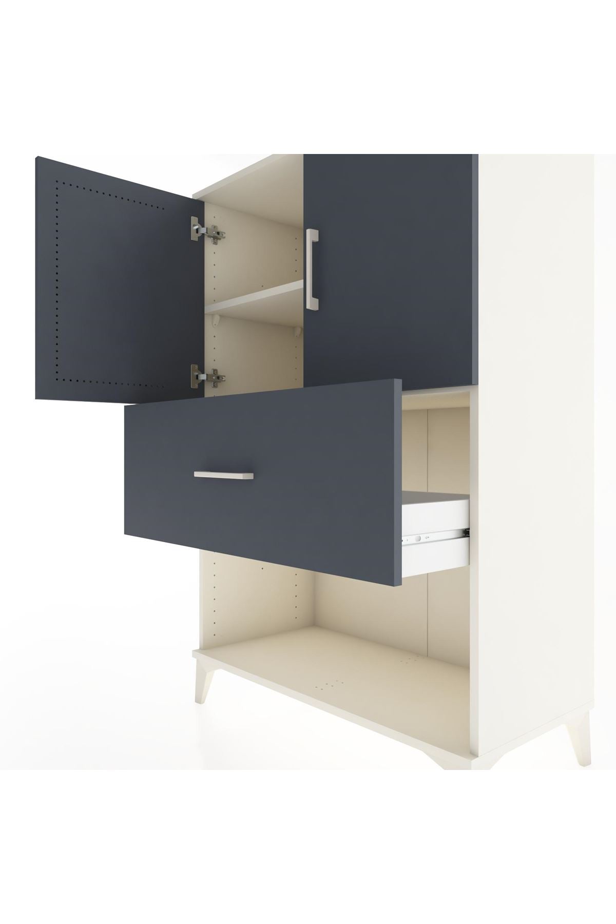 Hyperion Dolap 2 Raflı Tek Çekmeceli 2 Kapaklı 88x44x134 - S51M018V2B