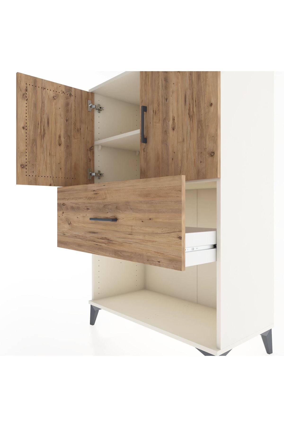 Hyperion Dolap 2 Raflı Tek Çekmeceli 2 Kapaklı 88x44x134 - S51M018V3B