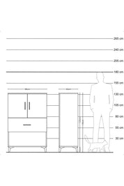 Hyperion Dolap 2 Raflı Tek Çekmeceli 2 Kapaklı 88x44x134 - S51M018V6B