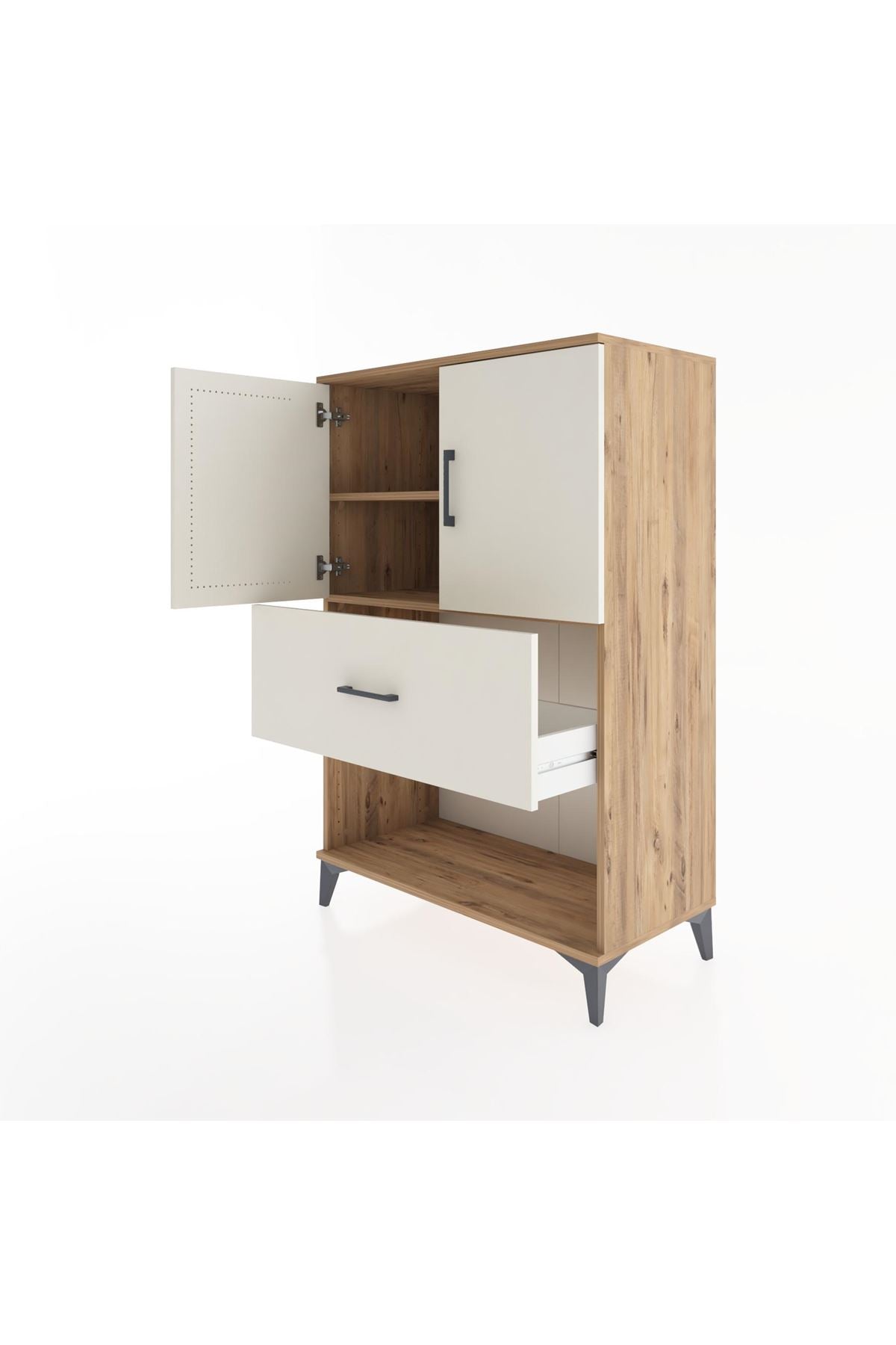 Hyperion Dolap 2 Raflı Tek Çekmeceli 2 Kapaklı 88x44x134 - S51M018V7B