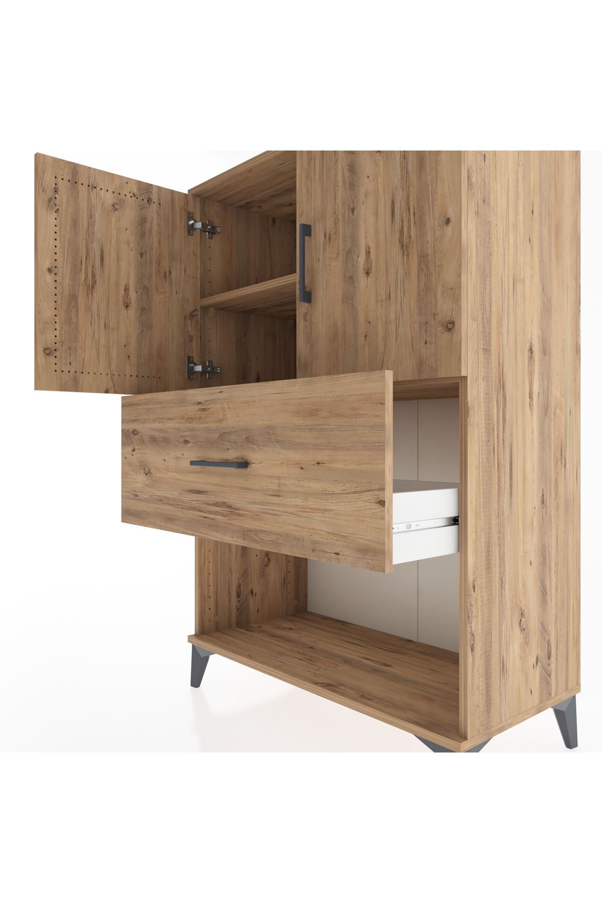 Hyperion Dolap 2 Raflı Tek Çekmeceli 2 Kapaklı 88x44x134 - S51M018V9B