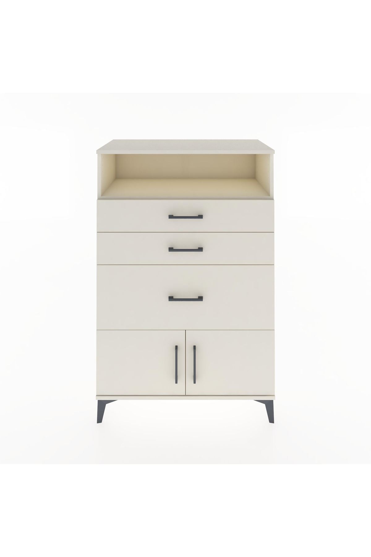 Hyperion Dolap Tek Raflı 3 Çekmeceli 2 Kapaklı 88x44x134 - S51M019V1B
