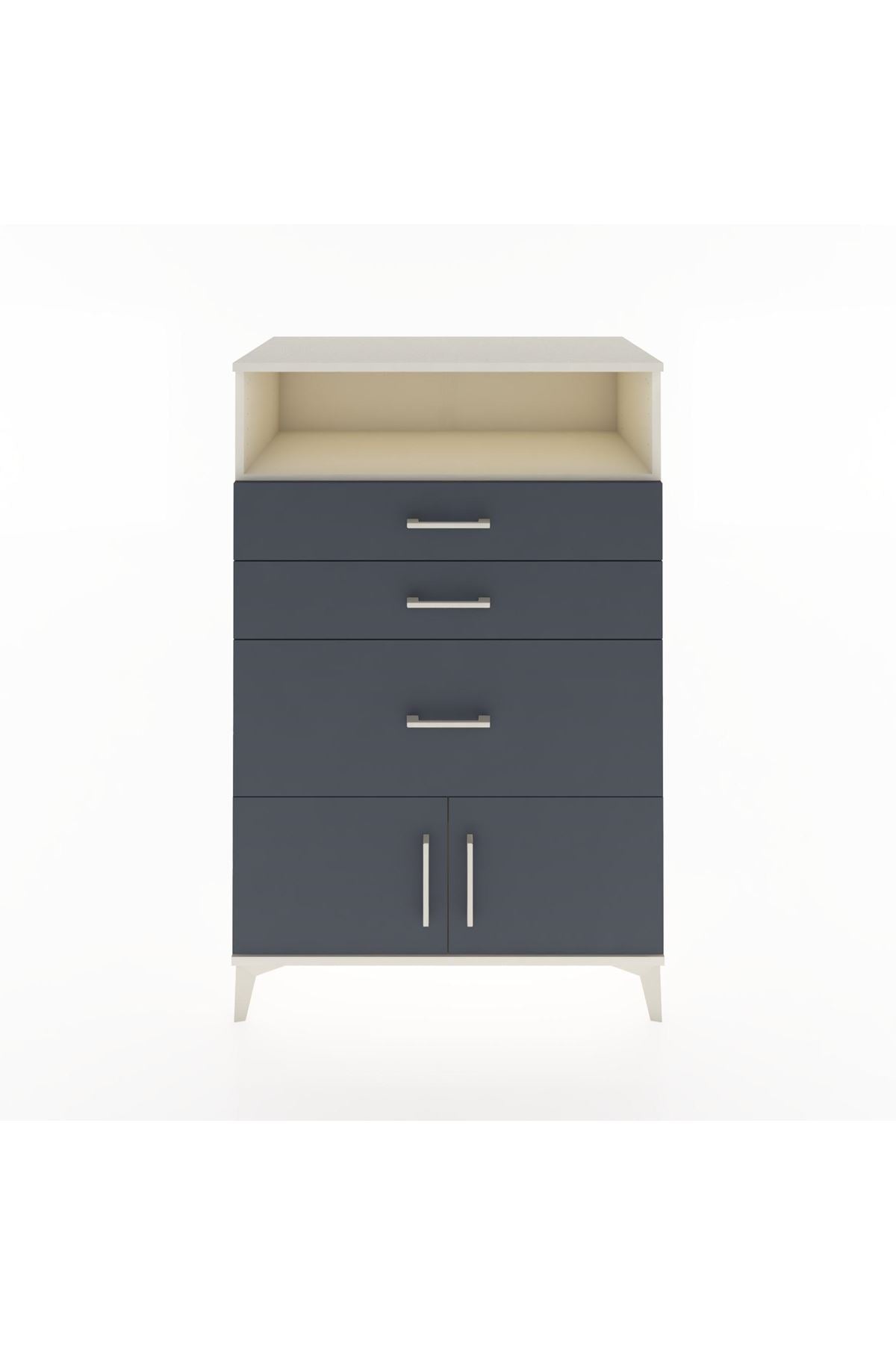 Hyperion Dolap Tek Raflı 3 Çekmeceli 2 Kapaklı 88x44x134 - S51M019V2B