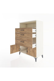 Hyperion Dolap Tek Raflı 3 Çekmeceli 2 Kapaklı 88x44x134 - S51M019V3B
